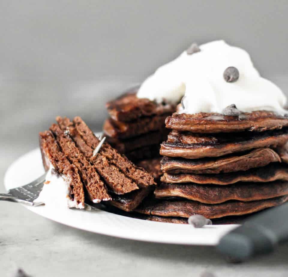 healthy dessert recipes -chocolate pancakes